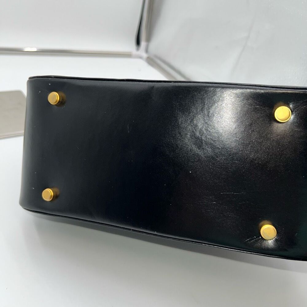 Bally Vintage Structured Lambskin Bag with Brushed Gold Turn Lock Closure - Picture 8 of 14